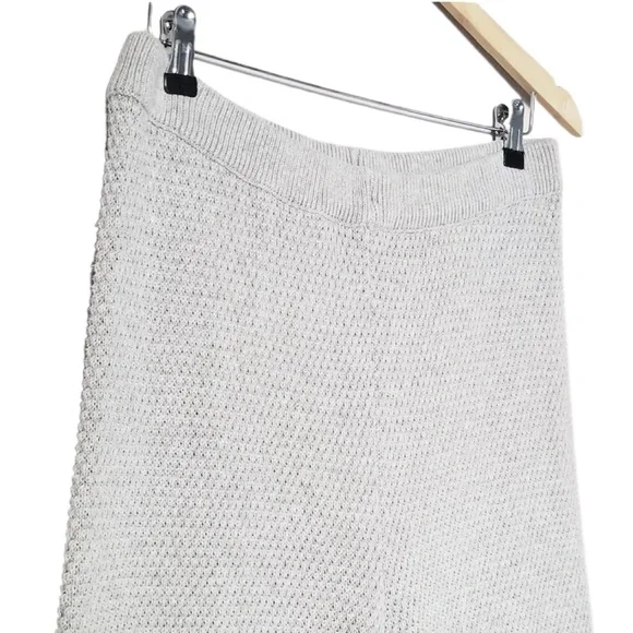 FREE PEOPLE Hailee Waffle Knit Wide Leg Relaxed Pull On Pants in Light Grey sz S - Picture 12 of 13